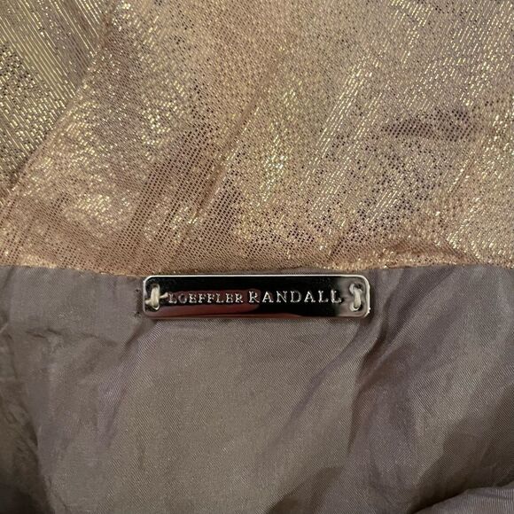 Loeffler Randall gold metallic silk cocktail dress - Picture 4 of 10